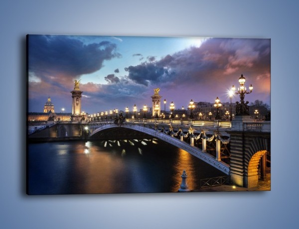 Obraz na płótnie – Most Aleksandra III w świetle lamp – jednoczęściowy prostokątny poziomy AM648