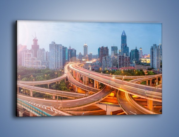 Obraz na płótnie – Panorama Szanghaju – jednoczęściowy prostokątny poziomy AM682