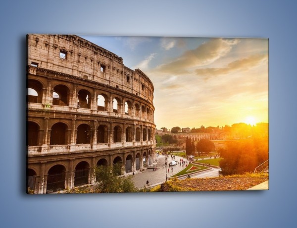 Obraz na płótnie – Rzymskie Koloseum o zachodzie słońca – jednoczęściowy prostokątny poziomy AM684
