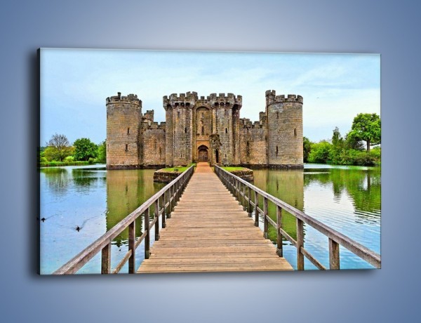 Obraz na płótnie – Zamek Bodiam w Wielkiej Brytanii – jednoczęściowy prostokątny poziomy AM692