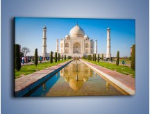 Obraz na płótnie – Taj Mahal pod błękitnym niebem – jednoczęściowy prostokątny poziomy AM750