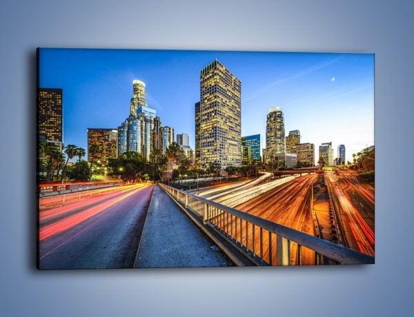 Obraz na płótnie – Światła Los Angeles o zmierzchu – jednoczęściowy prostokątny poziomy AM753