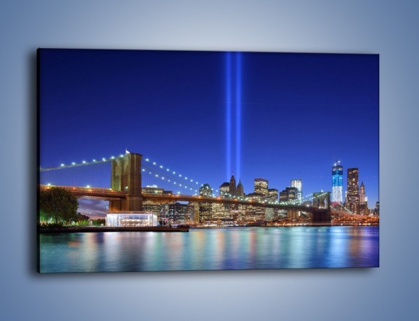 Obraz na płótnie – Świetlne kolumny w Nowym Jorku – jednoczęściowy prostokątny poziomy AM757