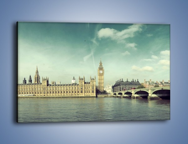 Obraz na płótnie – Panorama Pałacu Westminsterskiego – jednoczęściowy prostokątny poziomy AM758