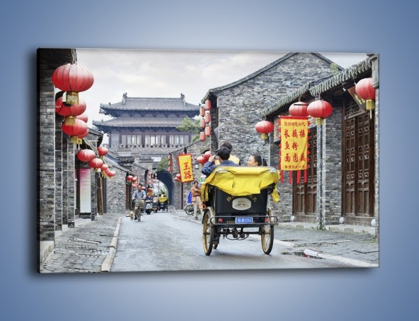 Obraz na płótnie – Podróż rikszą w mieście Zhangjiakou – jednoczęściowy prostokątny poziomy AM762