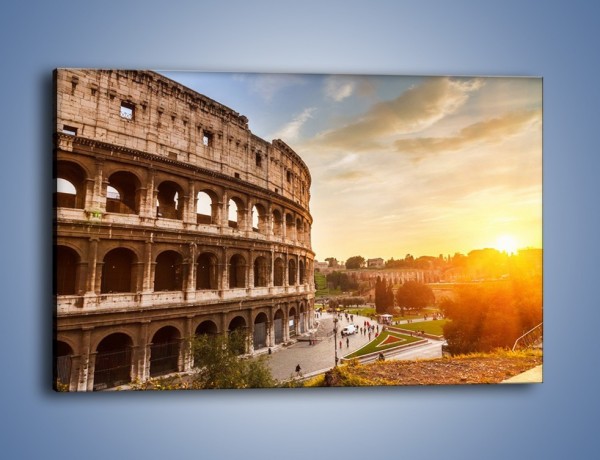 Obraz na płótnie – Zachód słońca nad Rzymem – jednoczęściowy prostokątny poziomy AM763