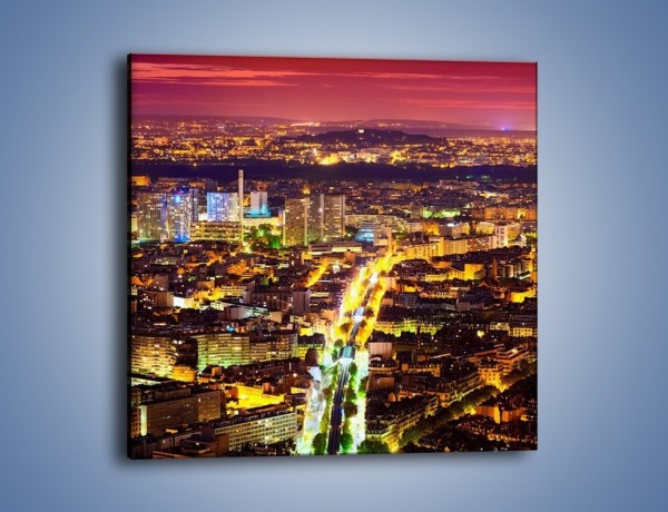Obraz na płótnie – Kolory Paryża nocą – jednoczęściowy kwadratowy AM419