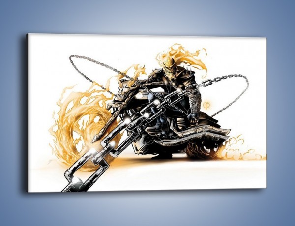 Obraz na płótnie – Mroczna postać na motorze – jednoczęściowy prostokątny poziomy GR167