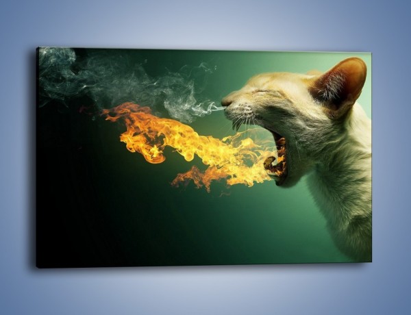 Obraz na płótnie – Kot z gorącym oddechem – jednoczęściowy prostokątny poziomy GR180