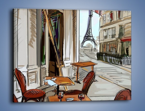 Obraz na płótnie – Lampka wina w paryżu – jednoczęściowy prostokątny poziomy GR260