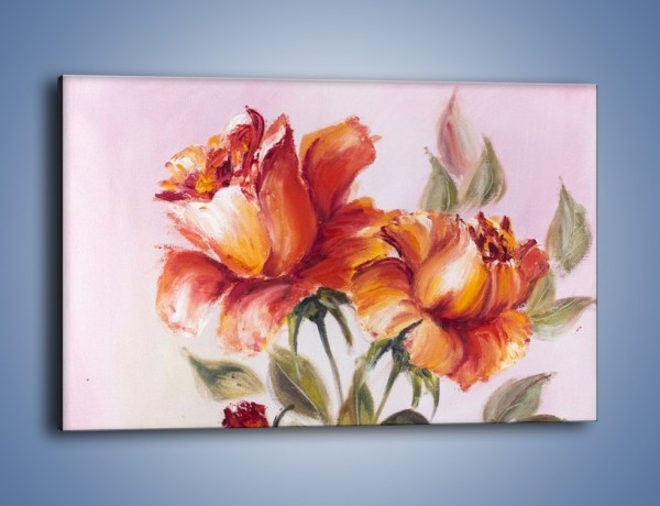 Obraz na płótnie – Kwiaty na płótnie malowane – jednoczęściowy prostokątny poziomy GR322