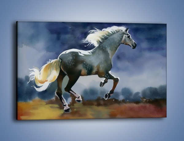 Obraz na płótnie – Bieg z koniem przez noc – jednoczęściowy prostokątny poziomy GR339