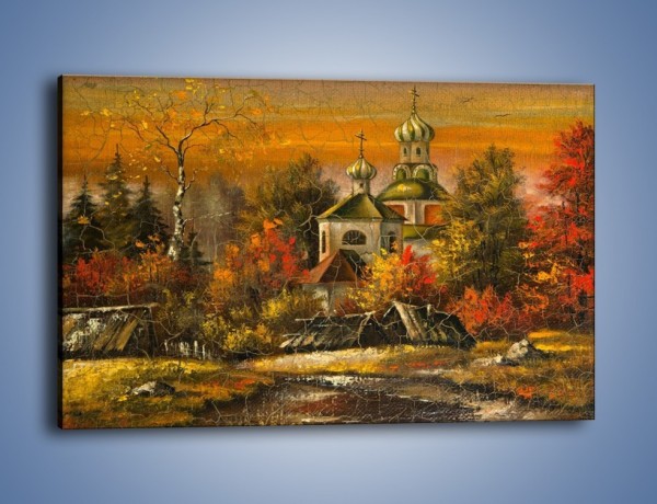 Obraz na płótnie – Kaplica późną jesienią – jednoczęściowy prostokątny poziomy GR369