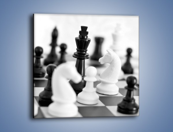 Obraz na płótnie – Walka o wygraną w szachy – jednoczęściowy kwadratowy O097