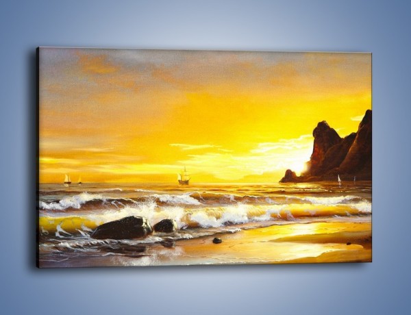 Obraz na płótnie – Morski krajobraz w zachodzącym słońcu – jednoczęściowy prostokątny poziomy GR476