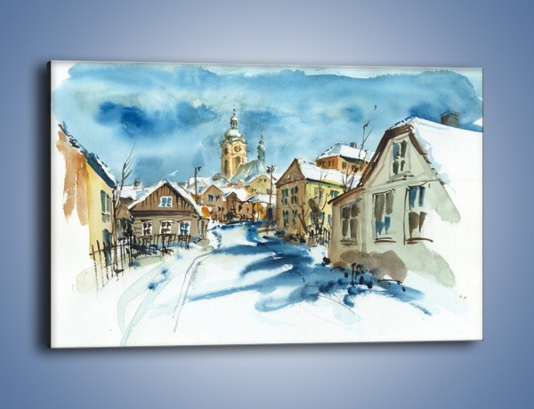 Obraz na płótnie – Miasto uśpione zimą – jednoczęściowy prostokątny poziomy GR557