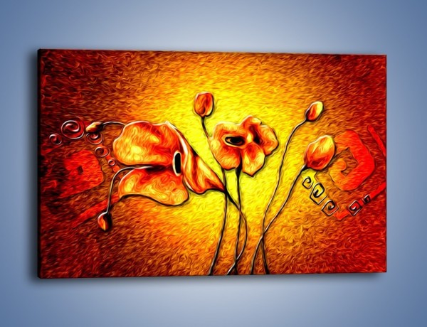 Obraz na płótnie – Kwiaty na płonącej tafli – jednoczęściowy prostokątny poziomy GR558