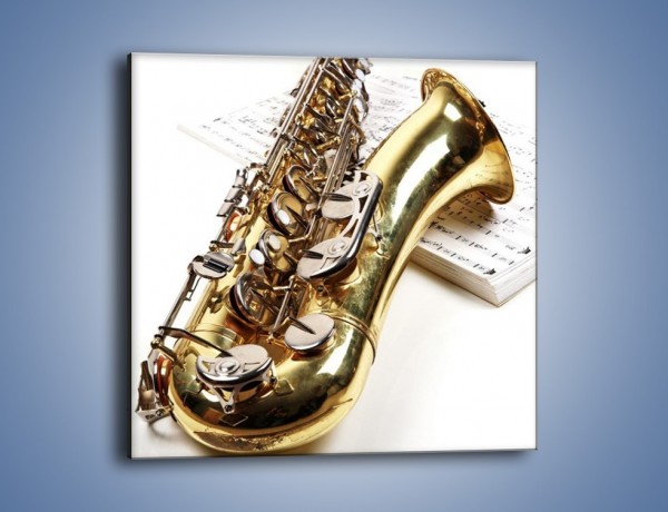Obraz na płótnie – Muzyka grana na złotym saksofonie – jednoczęściowy kwadratowy O225