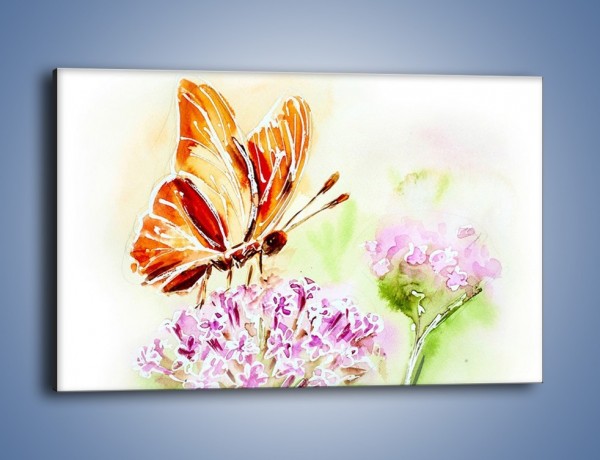 Obraz na płótnie – Kwiat z motylem – jednoczęściowy prostokątny poziomy GR625