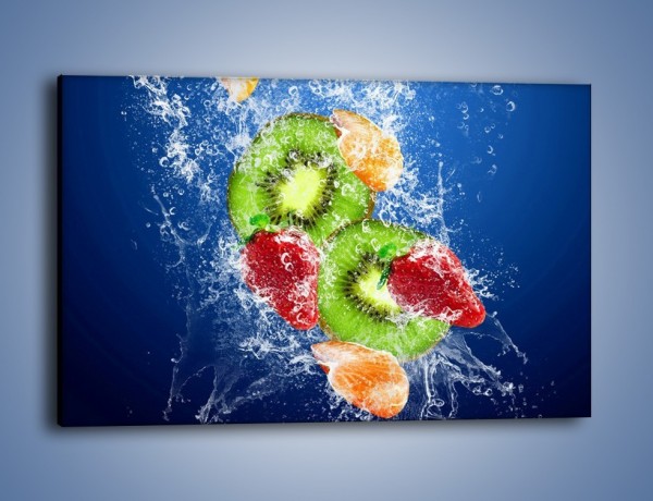 Obraz na płótnie – Soczyste kawałki owoców w wodzie – jednoczęściowy prostokątny poziomy JN023