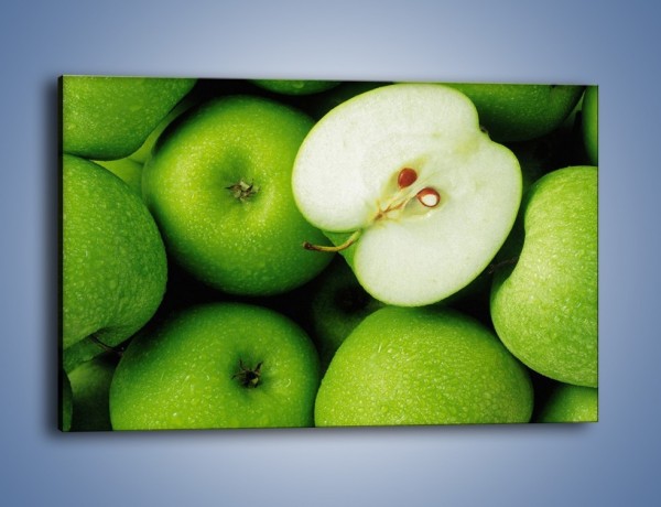 Obraz na płótnie – Zielone jabłuszka – jednoczęściowy prostokątny poziomy JN039