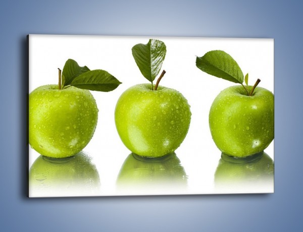 Obraz na płótnie – Świeżo umyte zielone jabłka – jednoczęściowy prostokątny poziomy JN047