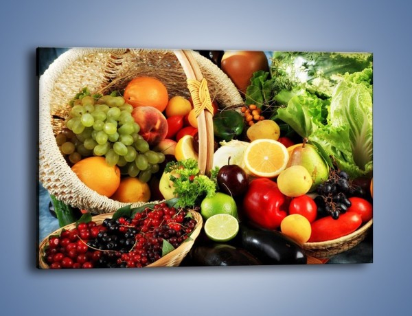 Obraz na płótnie – Kosz pełen owocowo-warzywnego zdrowia – jednoczęściowy prostokątny poziomy JN059