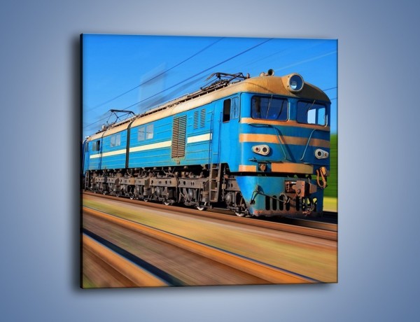 Obraz na płótnie – Pociąg pasażerski w ruchu – jednoczęściowy kwadratowy TM023