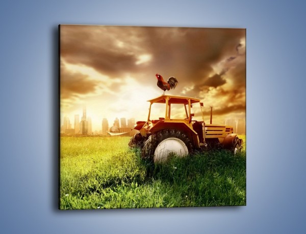 Obraz na płótnie – Traktor w trawie – jednoczęściowy kwadratowy TM031