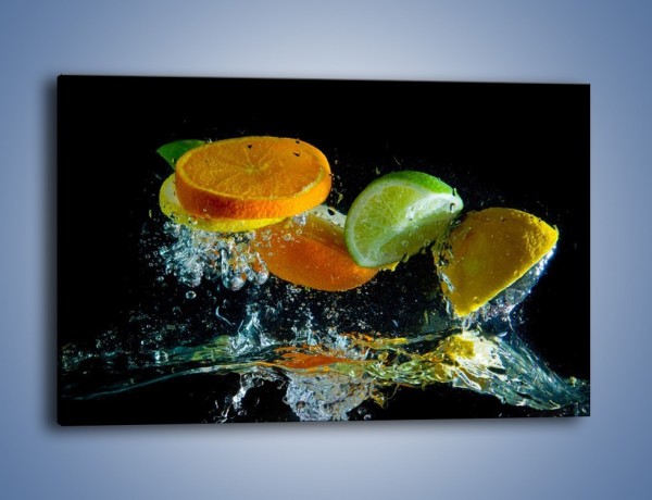 Obraz na płótnie – Radośnie skąpane owocowe kawałki – jednoczęściowy prostokątny poziomy JN099