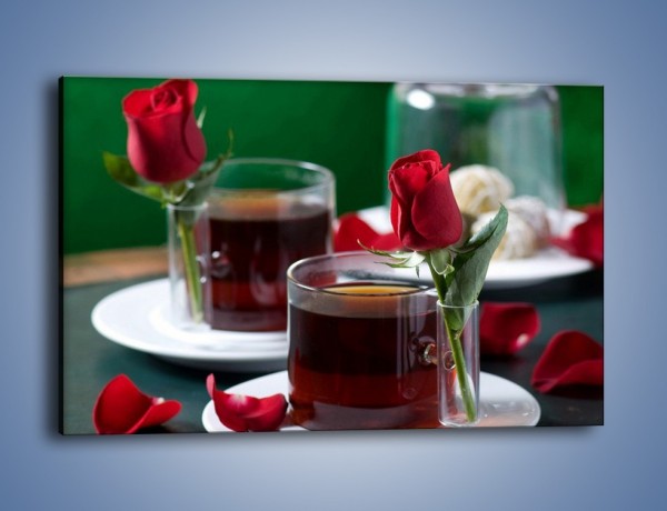 Obraz na płótnie – Herbata ze szczyptą miłości – jednoczęściowy prostokątny poziomy JN119