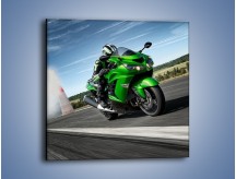 Obraz na płótnie – Kawasaki Ninja ZX-14 i samolot – jednoczęściowy kwadratowy TM093