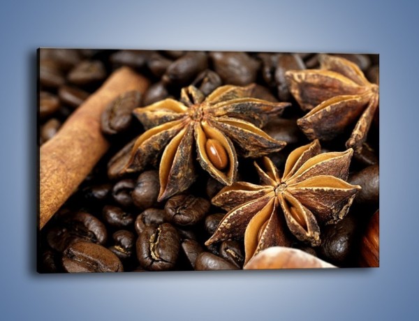 Obraz na płótnie – Goździkowe kwiaty z kawą – jednoczęściowy prostokątny poziomy JN275