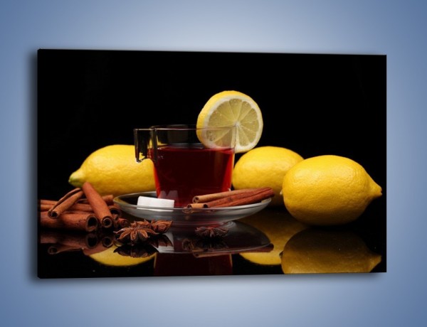 Obraz na płótnie – Mocna herbatka z cytryną – jednoczęściowy prostokątny poziomy JN284