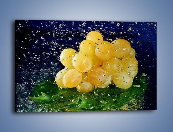 Obraz na płótnie – Słodkie winogrona z miętą – jednoczęściowy prostokątny poziomy JN286