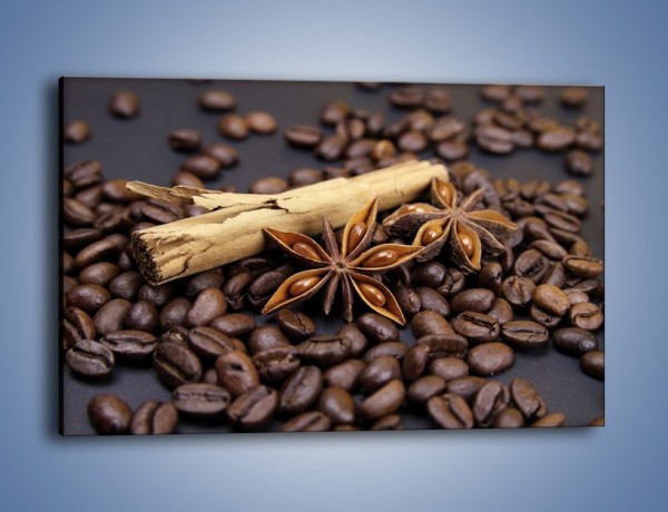 Obraz na płótnie – Ziarna kawy z goździkami – jednoczęściowy prostokątny poziomy JN351