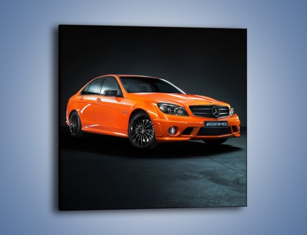 Obraz na płótnie – Mercedes Benz C 63 AMG orange – jednoczęściowy kwadratowy TM192