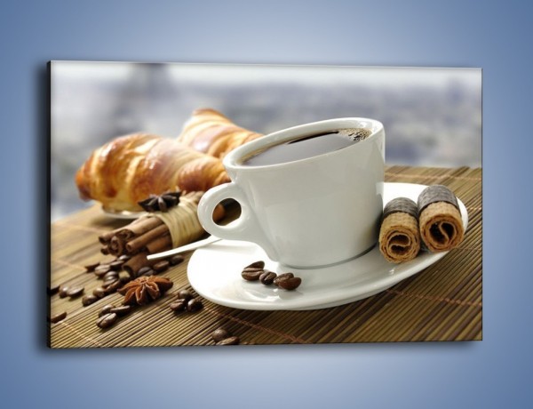 Obraz na płótnie – Francuski poranek z kawą – jednoczęściowy prostokątny poziomy JN383