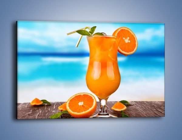 Obraz na płótnie – Pomarańczowy drink z miętą – jednoczęściowy prostokątny poziomy JN395