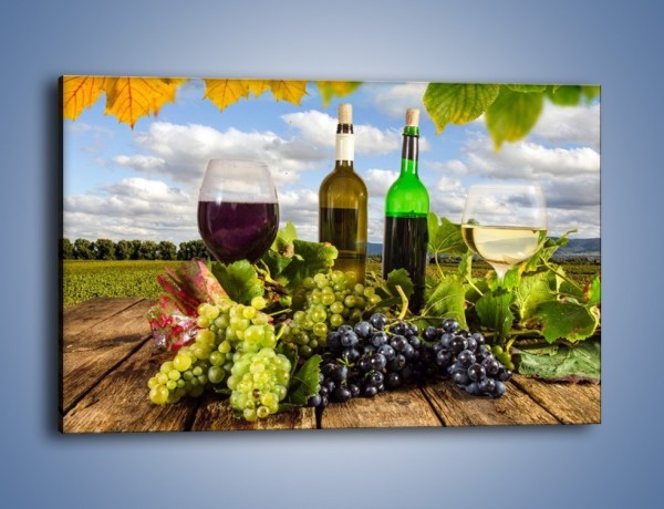 Obraz na płótnie – Wino w jesiennych klimatach – jednoczęściowy prostokątny poziomy JN415