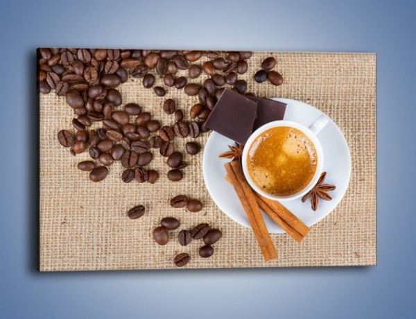 Obraz na płótnie – Kawa i czekolada – jednoczęściowy prostokątny poziomy JN420