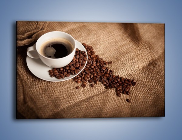 Obraz na płótnie – Kawa na białym spodku – jednoczęściowy prostokątny poziomy JN430