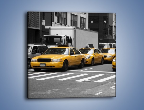 Obraz na płótnie – Amerykańskie taksówki w korku ulicznym – jednoczęściowy kwadratowy TM219