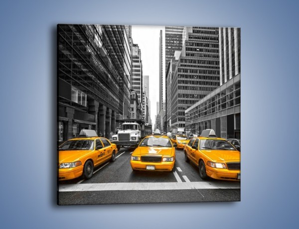 Obraz na płótnie – Żółte taksówki na Manhattanie – jednoczęściowy kwadratowy TM220
