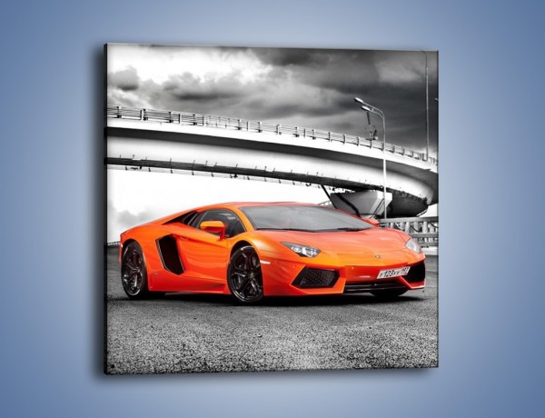 Obraz na płótnie – Lamborghini Aventador na szarym tle – jednoczęściowy kwadratowy TM237