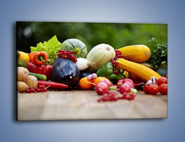 Obraz na płótnie – Warzywa na ogrodowym stole – jednoczęściowy prostokątny poziomy JN483