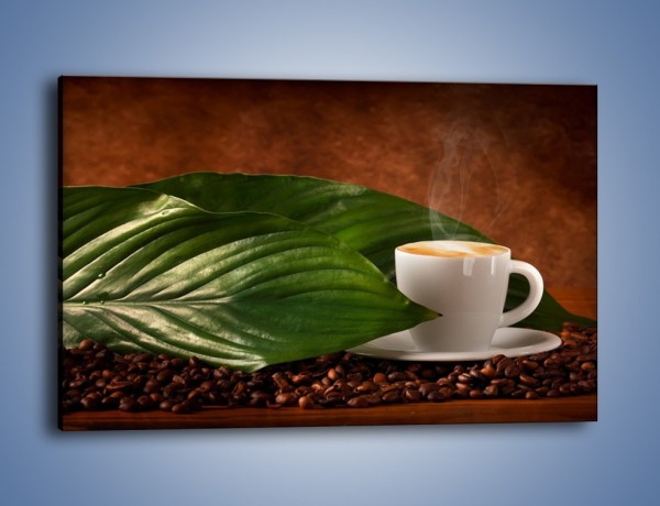 Obraz na płótnie – Kawa schowana w eukaliptusie – jednoczęściowy prostokątny poziomy JN587