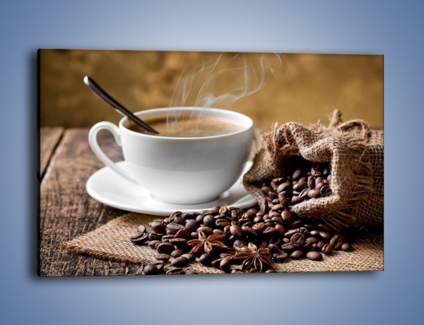Obraz na płótnie – Filiżanka kawy z małą łyżeczką – jednoczęściowy prostokątny poziomy JN598