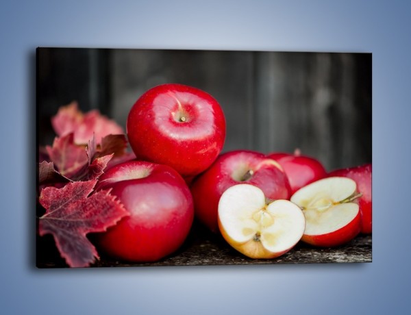 Obraz na płótnie – Czerwone jabłka późną jesienią – jednoczęściowy prostokątny poziomy JN619