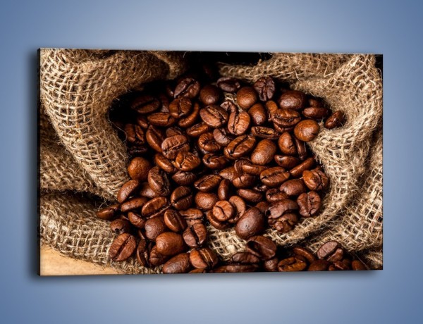 Obraz na płótnie – Ziarna kawy schowane w ciemnym worku – jednoczęściowy prostokątny poziomy JN660